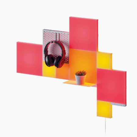 Nanoleaf (โคมไฟไฟอัจฉริยะ+แผ่นวางของติดผนัง) Pegboard Blocks Big Squares/ Combo Starter Kit