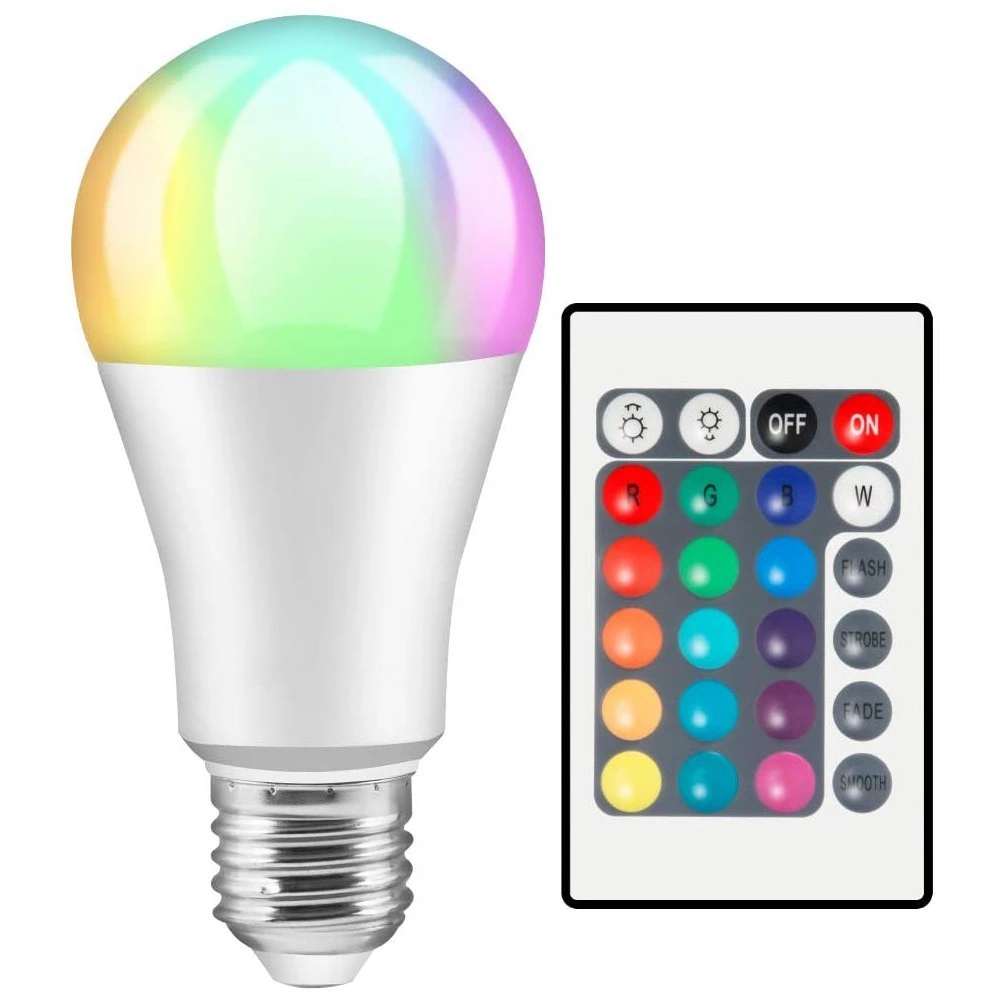 หลอดไฟอัจฉริยะ LED โคมไฟเปลี่ยนสี E27 Bulb RGB 10/15W